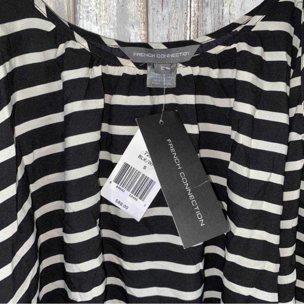NWT French Connection Open Shoulder Striped Blouse - Picture 5 of 6